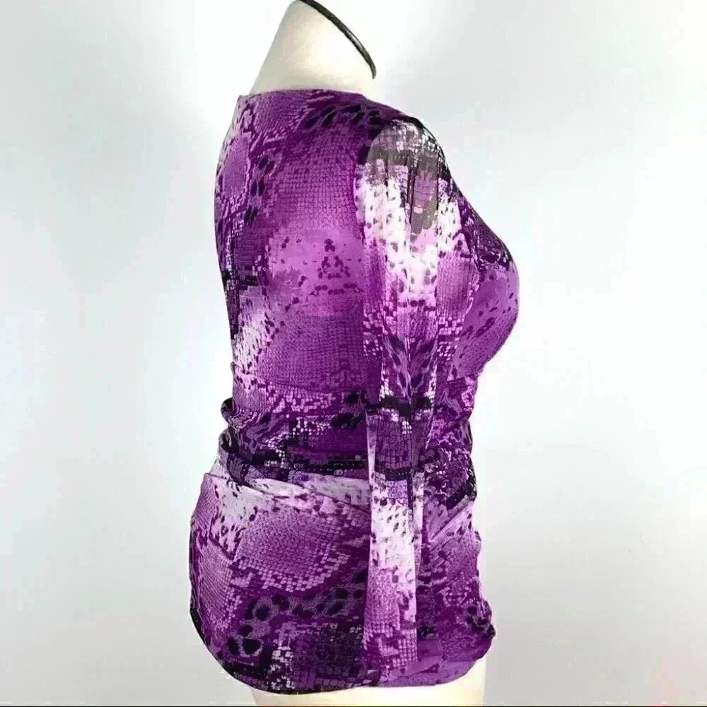 INC International concepts top size XL python faux wrap sheer vintage Y2k - Picture 3 of 8